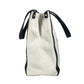 VALENTINO Tote Bag Canvas / leather white logo studs unisex(Unisex) Used Authentic