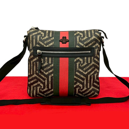GUCCI Shoulder Bag PVC Brown GG Kaleido Web B messenger bag