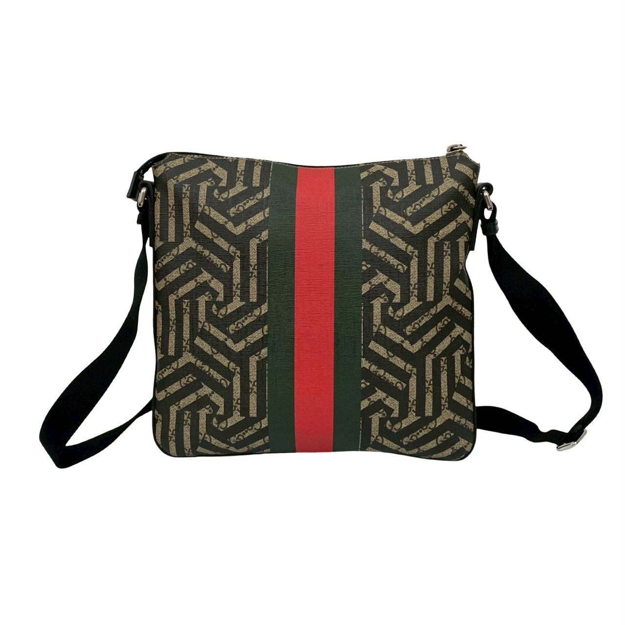 GUCCI Shoulder Bag PVC Brown GG Kaleido Web B messenger bag