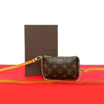 LOUIS VUITTON Shoulder Bag leather Brown Monogram Mini Pochette Accessoires