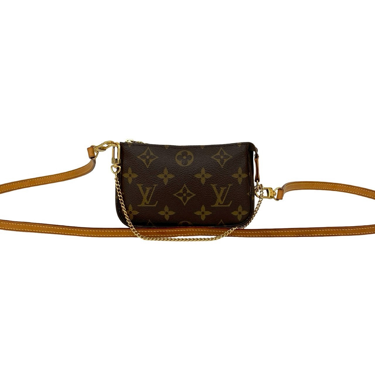 LOUIS VUITTON Shoulder Bag leather Brown Monogram Mini Pochette Accessoires