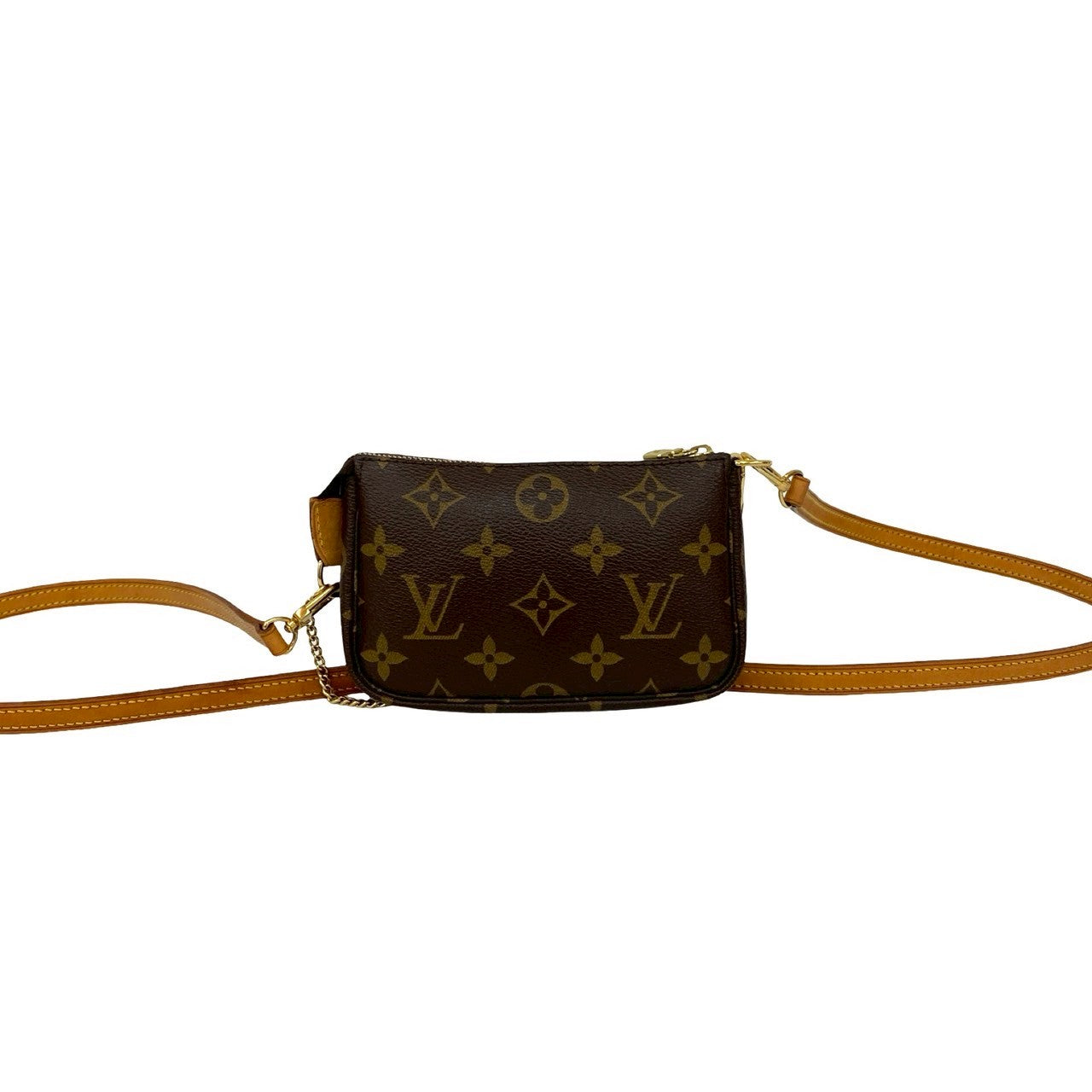 LOUIS VUITTON Shoulder Bag leather Brown Monogram Mini Pochette Accessoires