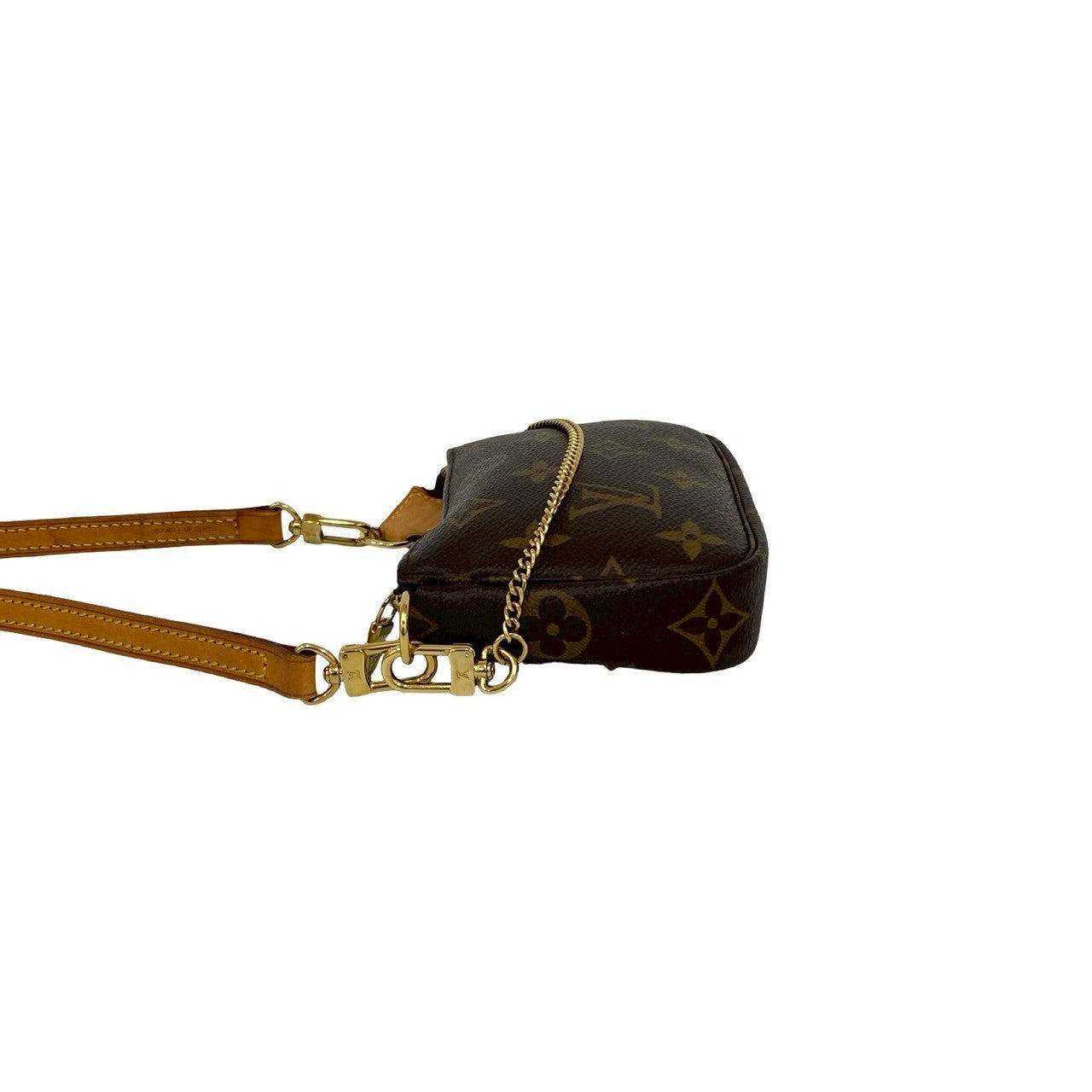 LOUIS VUITTON Shoulder Bag leather Brown Monogram Mini Pochette Accessoires