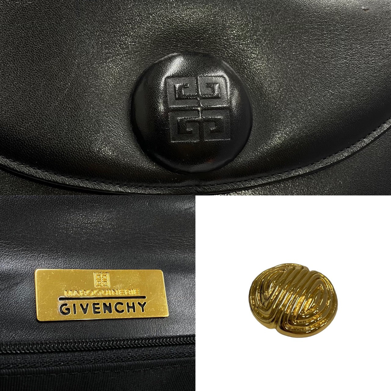 GIVENCHY Handbag leather black Women Used Authentic