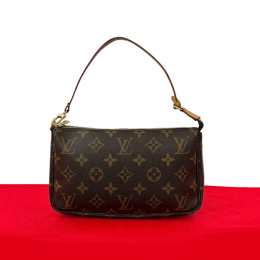 LOUIS VUITTON Handbag leather Brown Monogram Pochette Accessoires