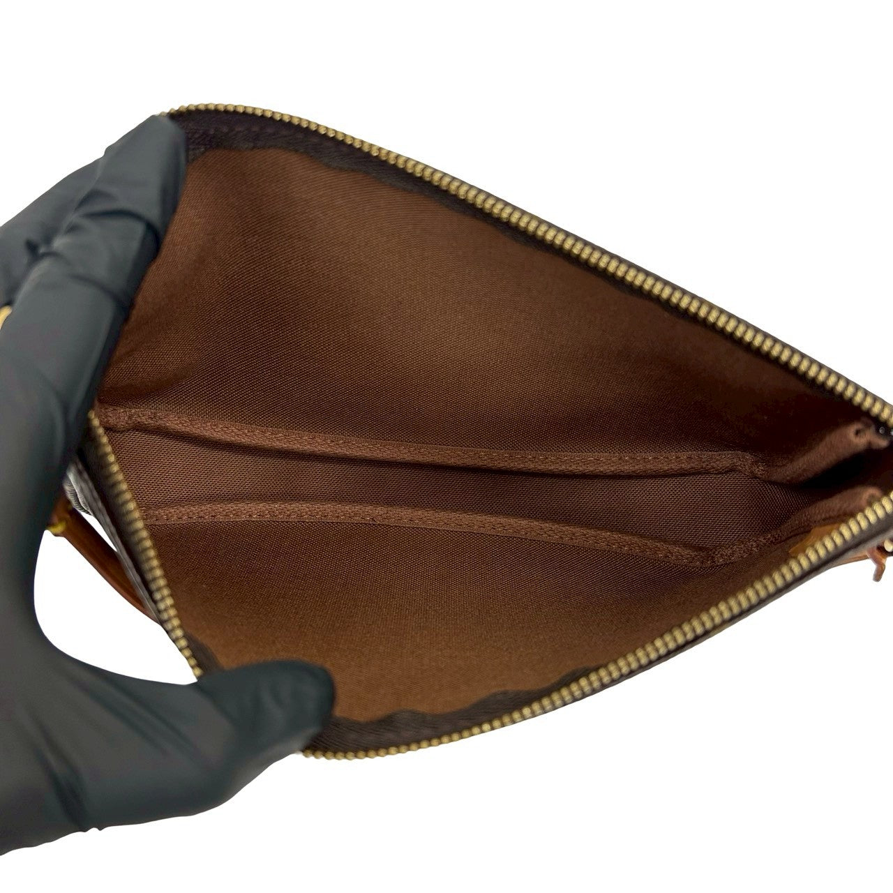 LOUIS VUITTON Handbag leather Brown Monogram Pochette Accessoires