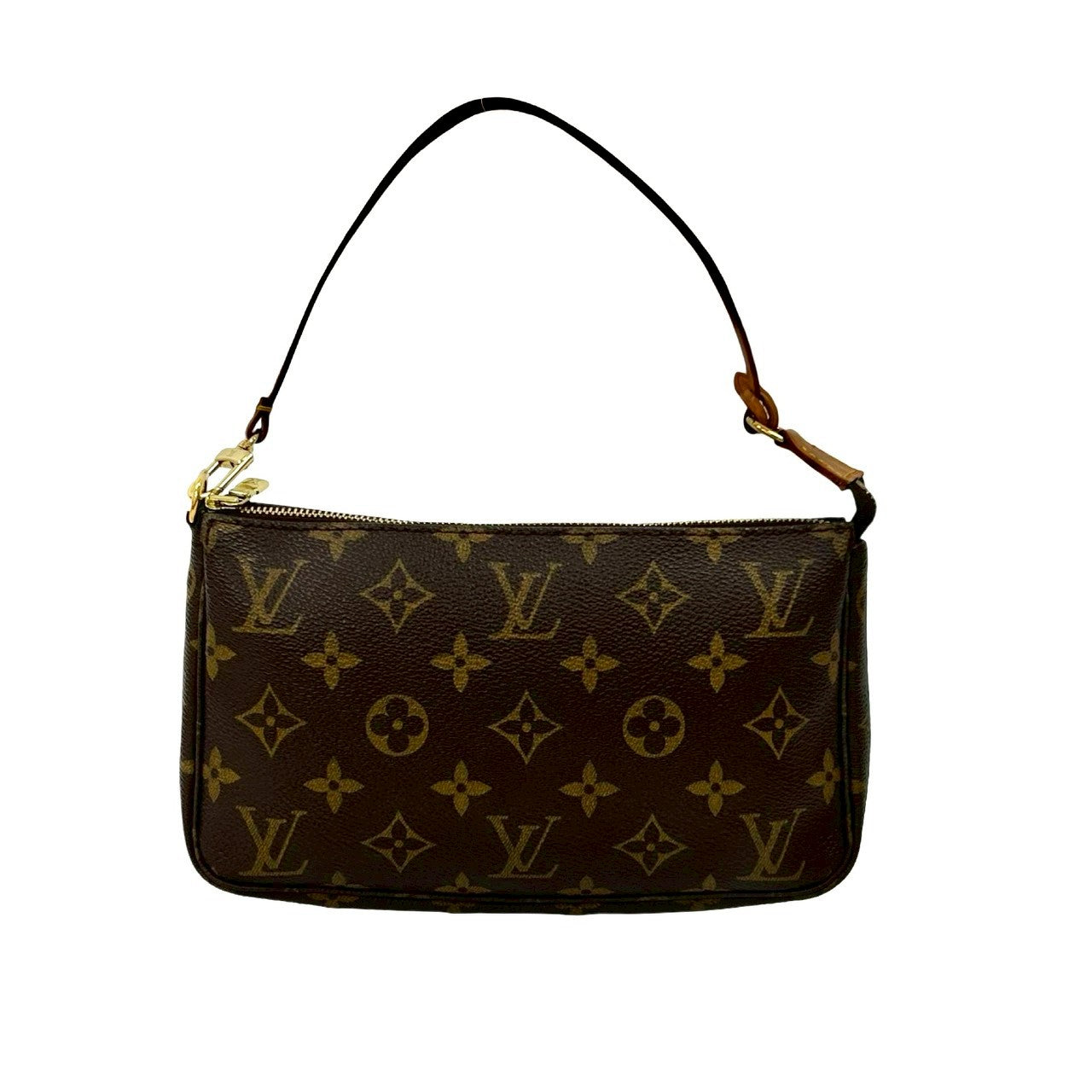 LOUIS VUITTON Handbag leather Brown Monogram Pochette Accessoires