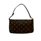LOUIS VUITTON Handbag leather Brown Monogram Pochette Accessoires