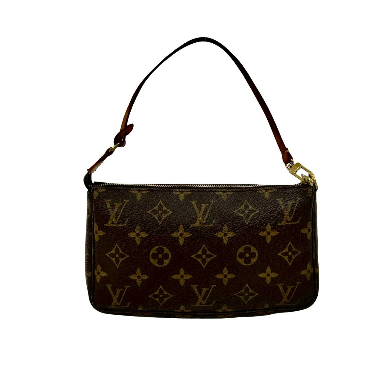 LOUIS VUITTON Handbag leather Brown Monogram Pochette Accessoires
