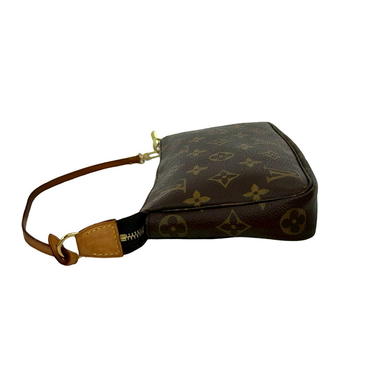 LOUIS VUITTON Handbag leather Brown Monogram Pochette Accessoires