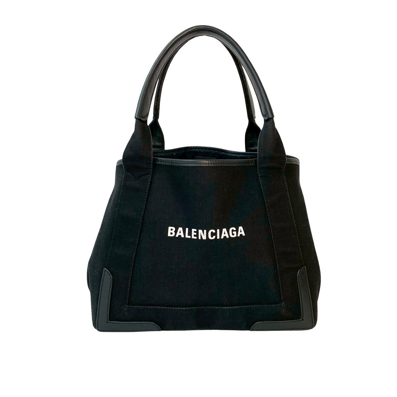 BALENCIAGA Tote Bag canvas black Navy kabas S