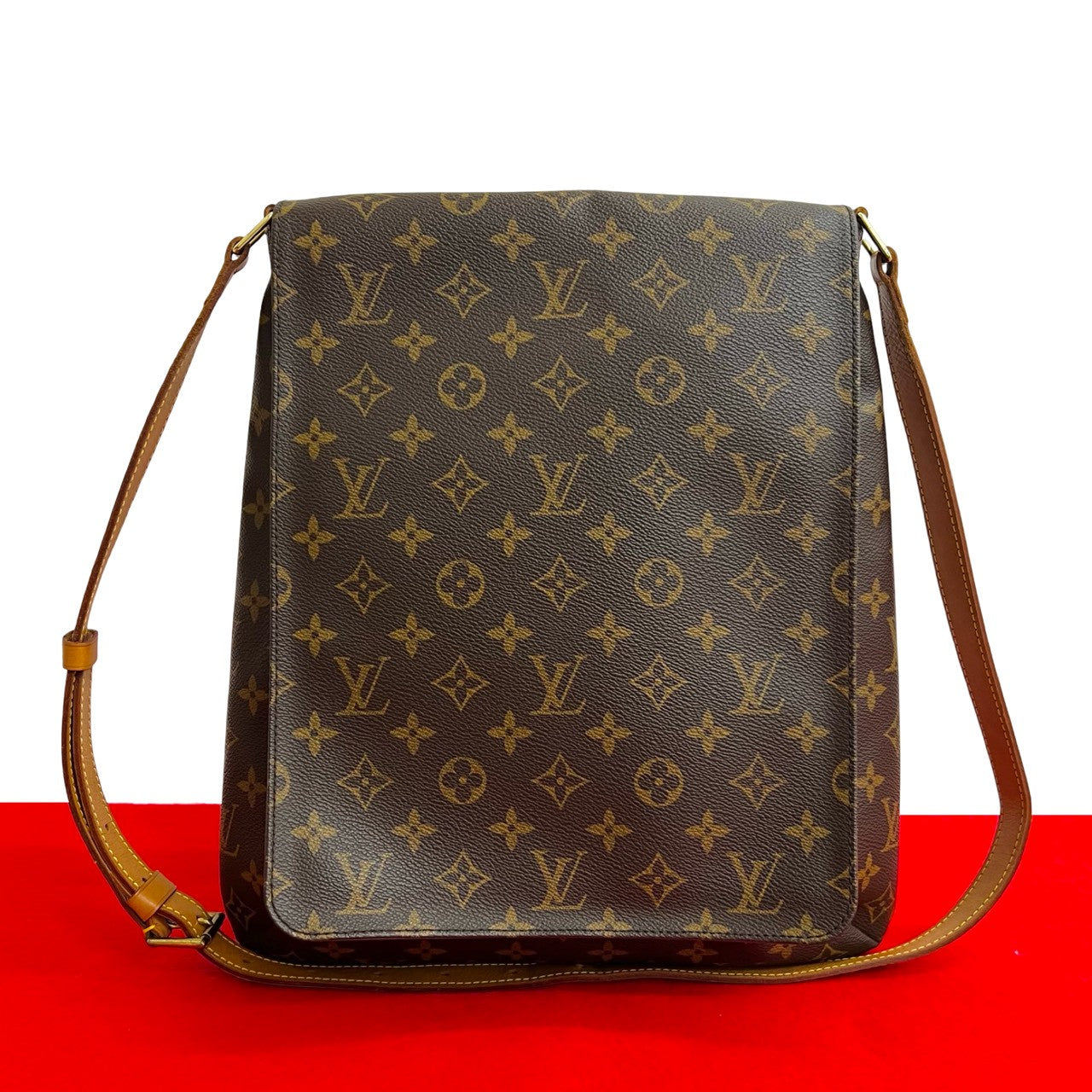 LOUIS VUITTON Shoulder Bag leather Brown Monogram Musette