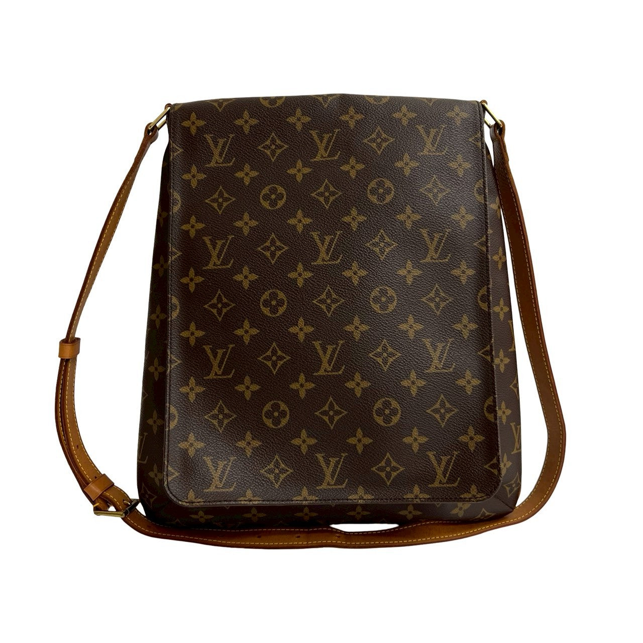 LOUIS VUITTON Shoulder Bag leather Brown Monogram Musette