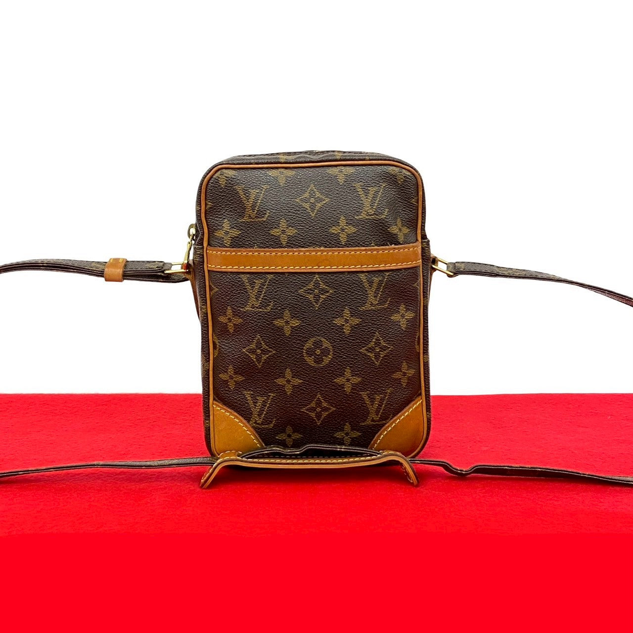 LOUIS VUITTON Shoulder Bag leather Brown Monogram Danube