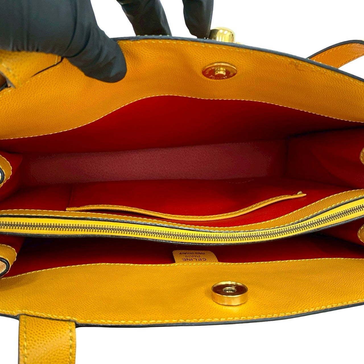 CELINE Tote Bag leather yellow