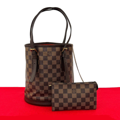 LOUIS VUITTON Tote Bag leather Brown Damier Male