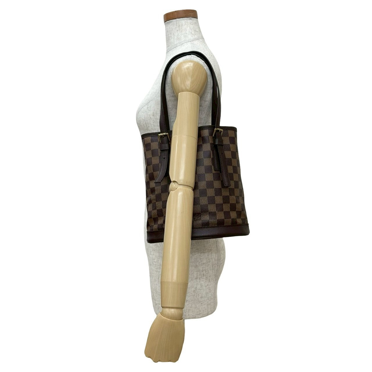 LOUIS VUITTON Tote Bag leather Brown Damier Male