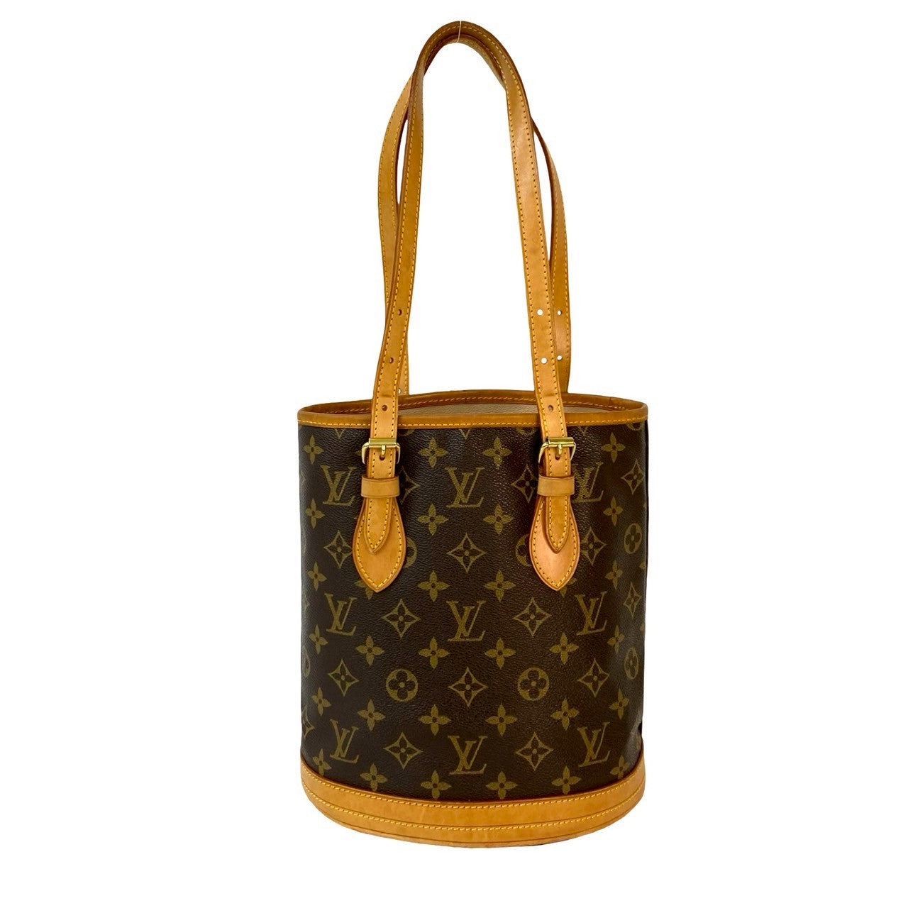 LOUIS VUITTON Tote Bag leather Brown Monogram Bucket