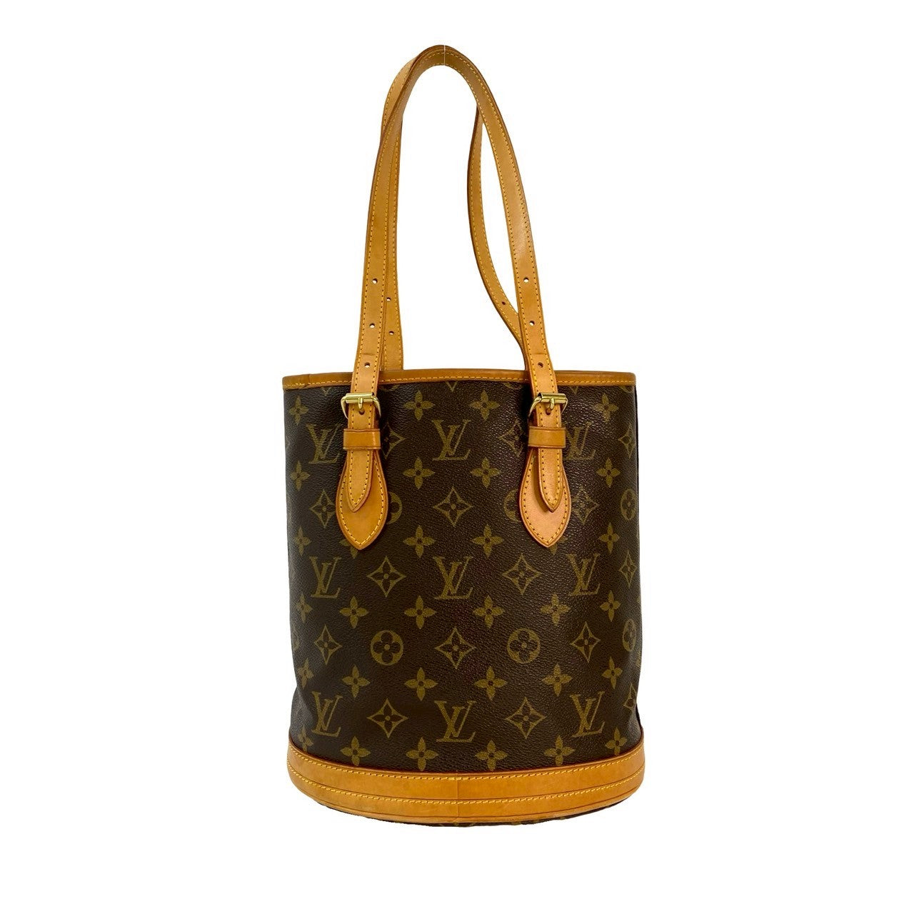 LOUIS VUITTON Tote Bag leather Brown Monogram Bucket