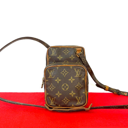 LOUIS VUITTON Shoulder Bag leather Brown Monogram Mini Amazone