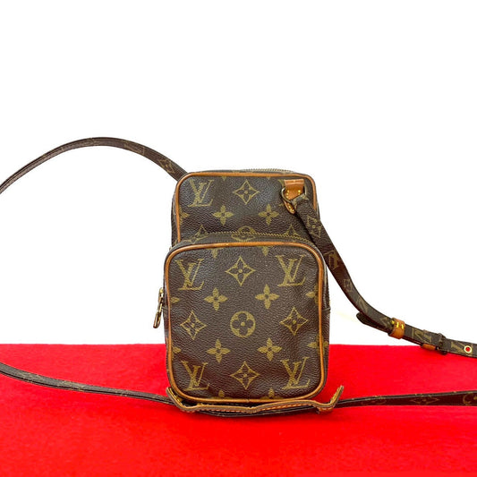 LOUIS VUITTON Shoulder Bag leather Brown Monogram Mini Amazone