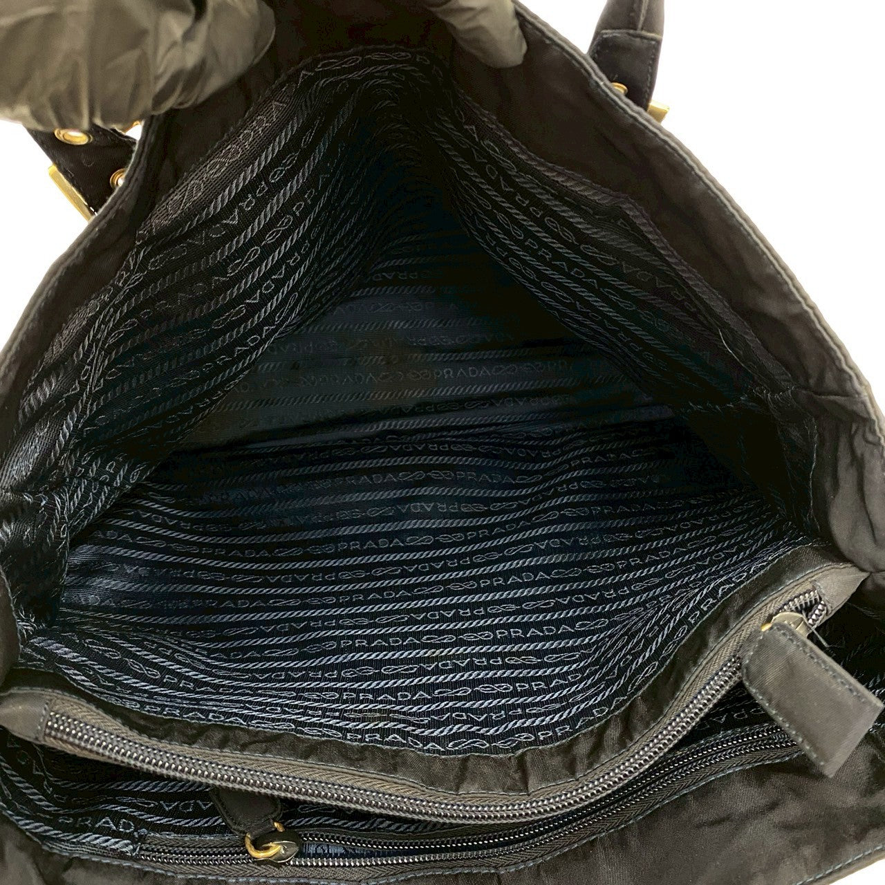 PRADA Handbag Nylon Navy