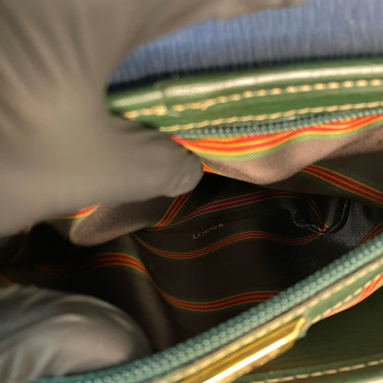 LOEWE Shoulder Bag leather green Velazquez