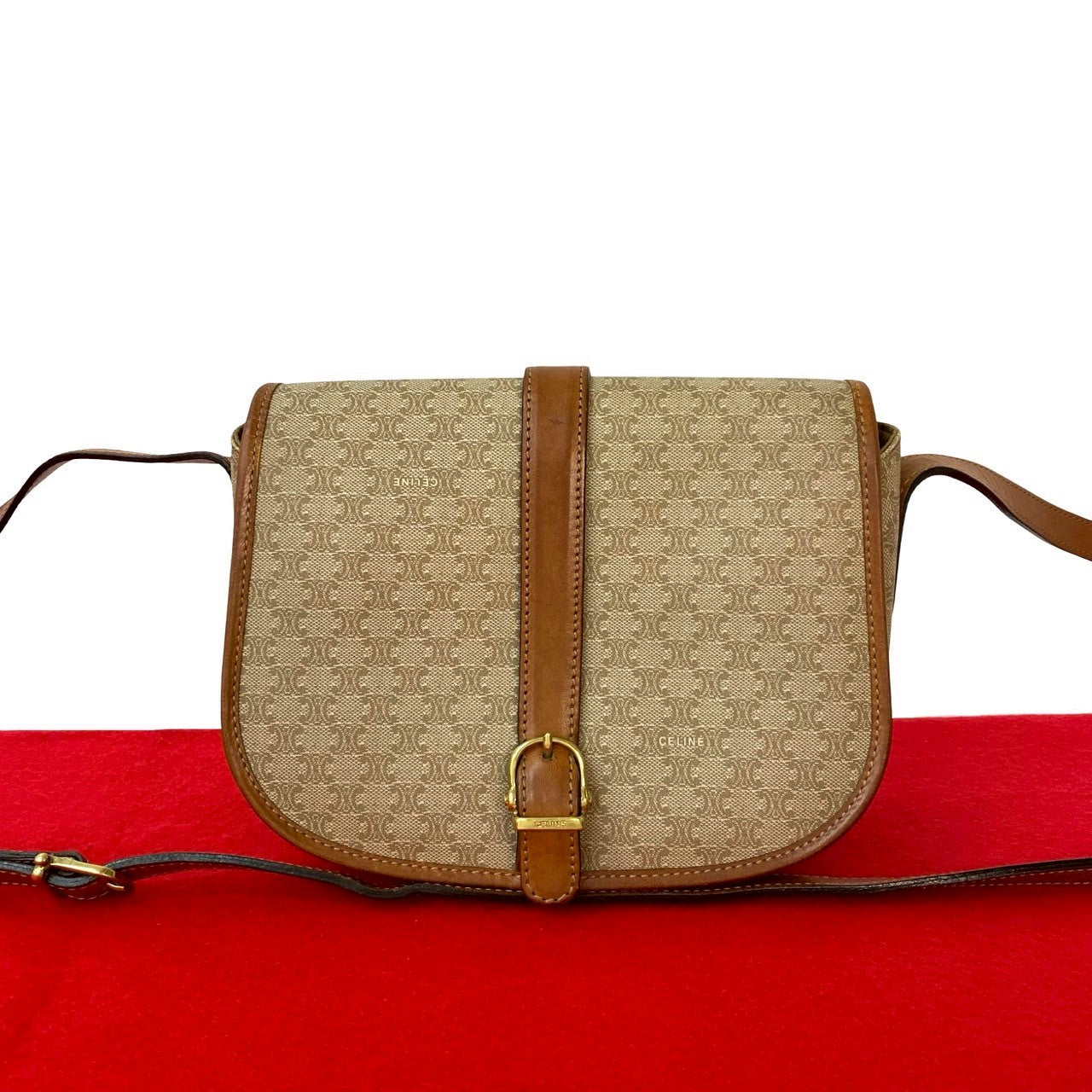 CELINE Shoulder Bag leather Brown