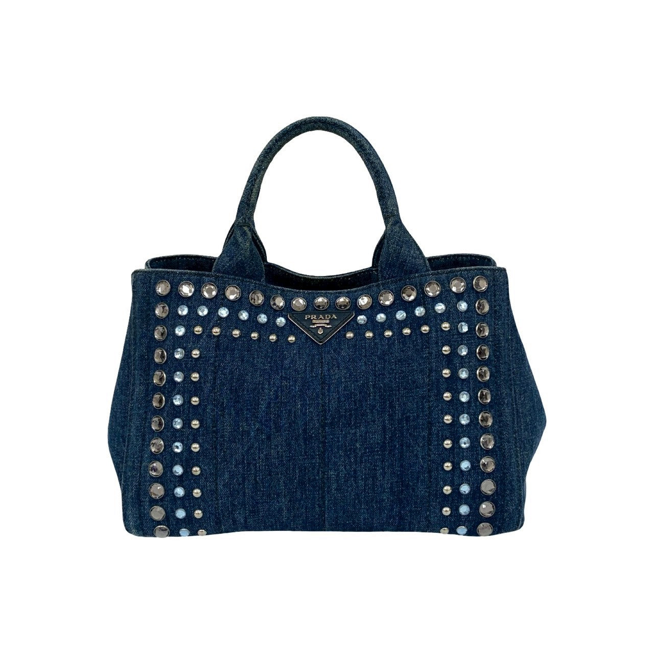 PRADA Handbag denim blue Canapa