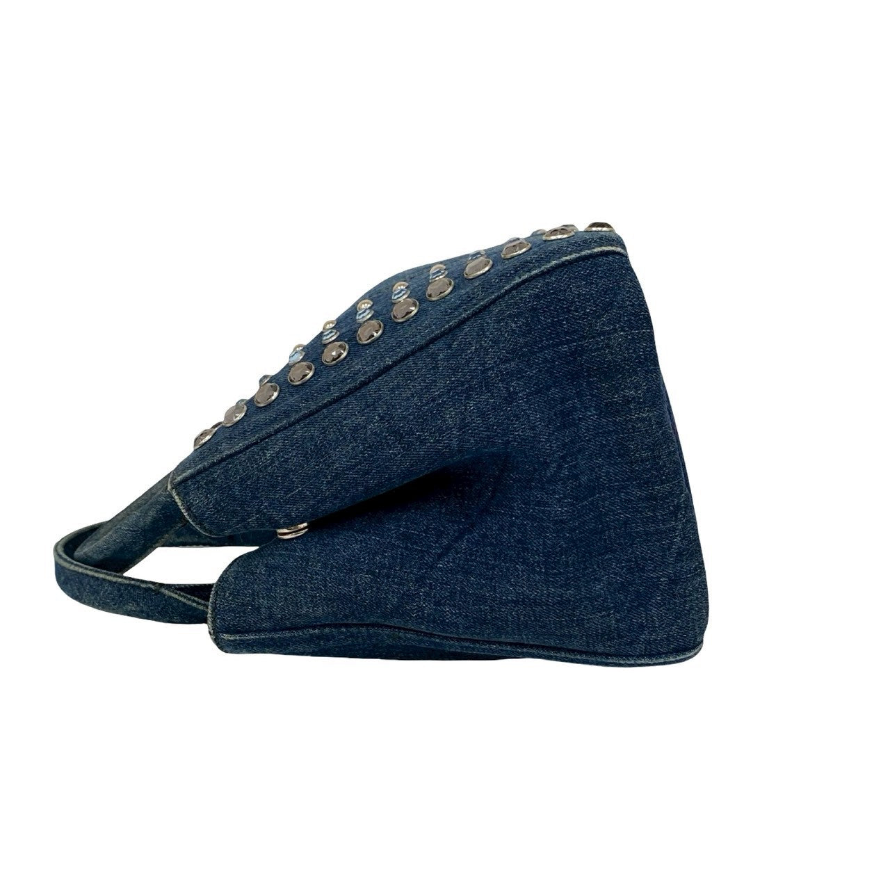 PRADA Handbag denim blue Canapa