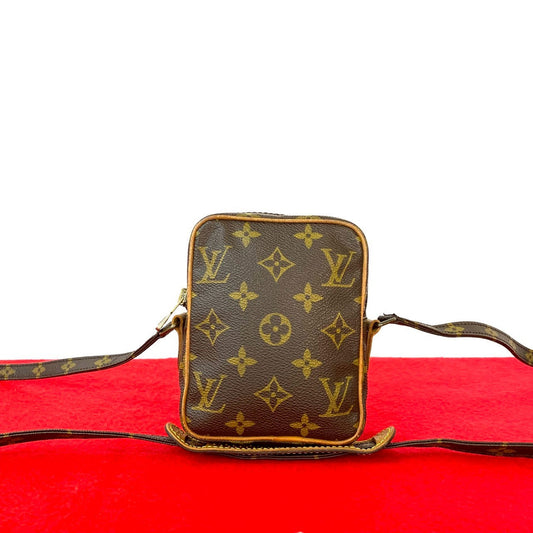 LOUIS VUITTON Shoulder Bag leather Brown Monogram Mini Danube