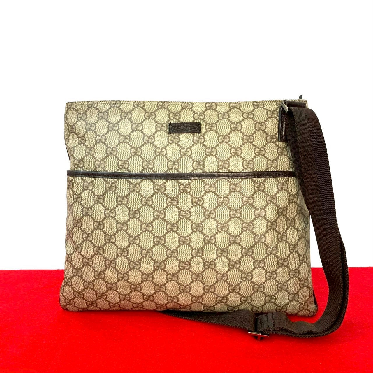 GUCCI Shoulder Bag leather Brown