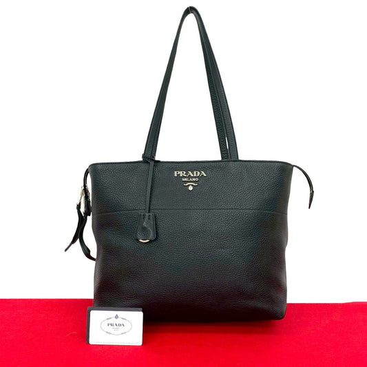 PRADA Tote Bag leather black