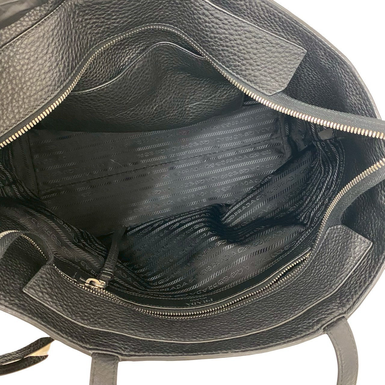 PRADA Tote Bag leather black