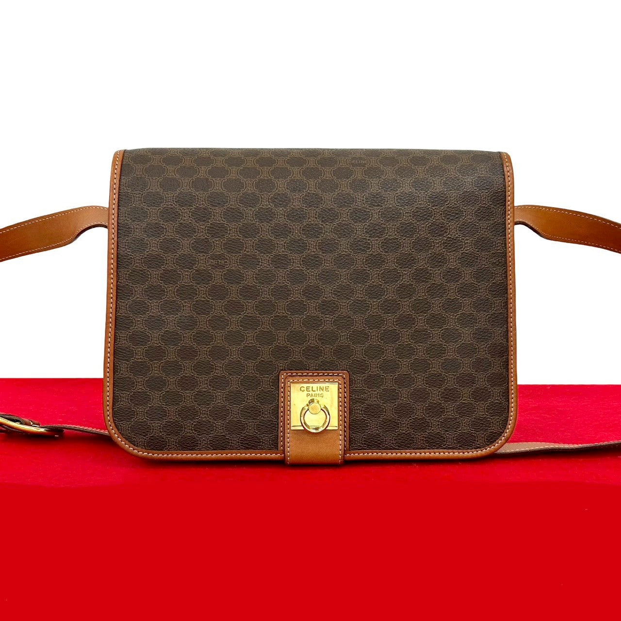 CELINE Shoulder Bag leather Brown