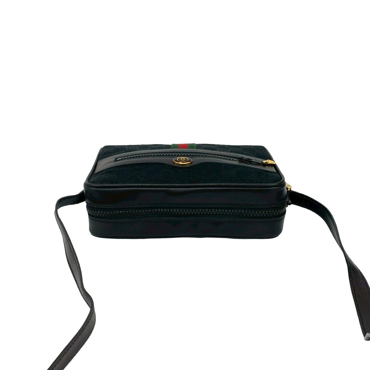 GUCCI Shoulder Bag canvas black Sherry line