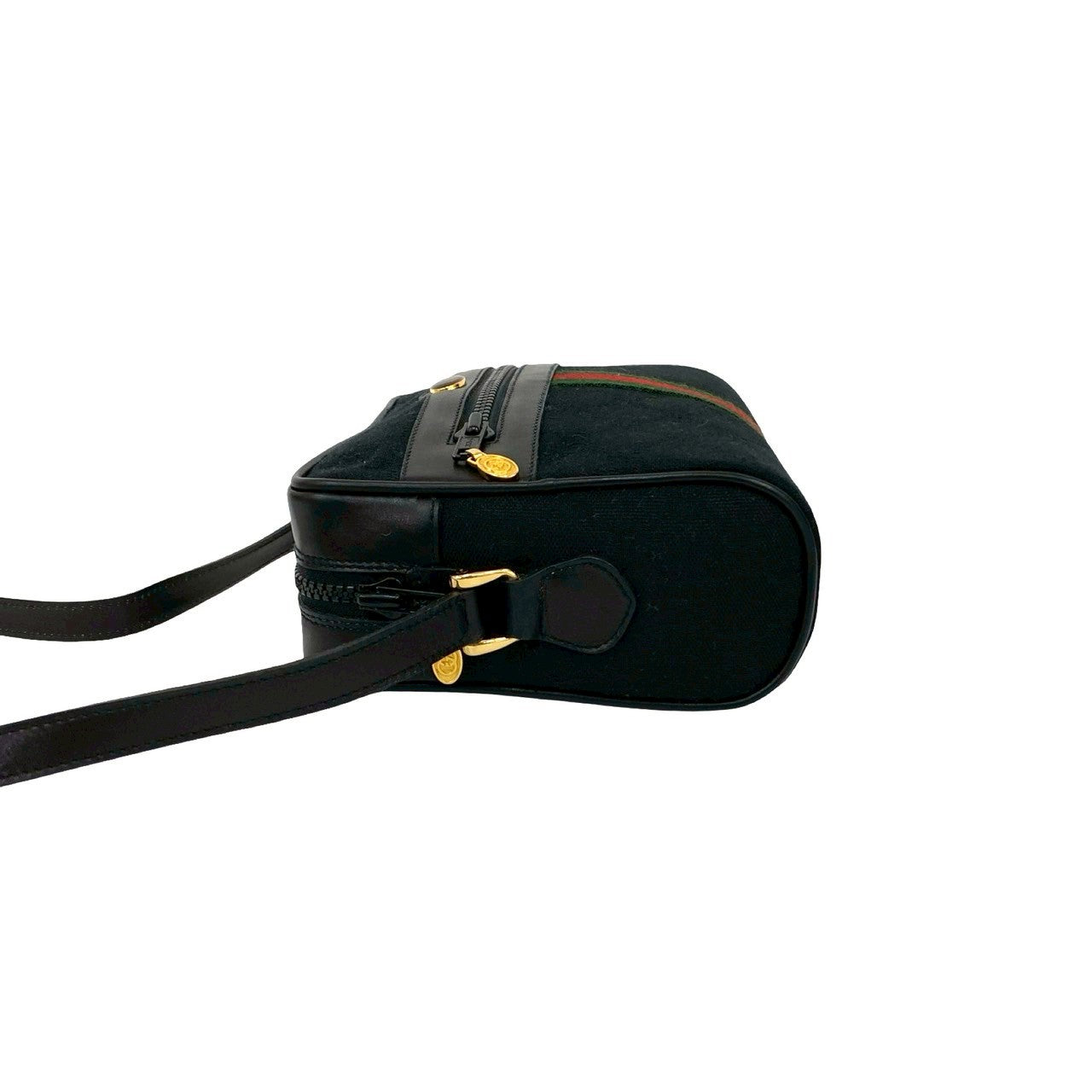 GUCCI Shoulder Bag canvas black Sherry line