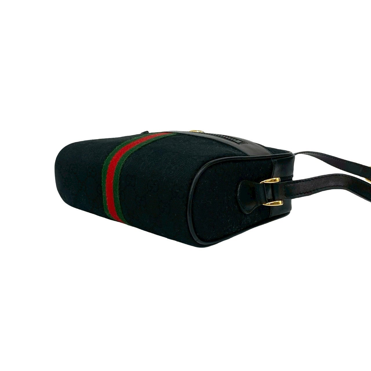 GUCCI Shoulder Bag canvas black Sherry line