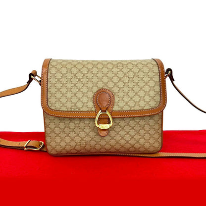 CELINE Shoulder Bag leather beige