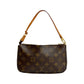 LOUIS VUITTON Handbag leather Brown Monogram Pochette Accessoires