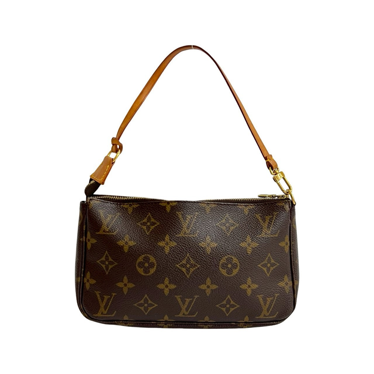 LOUIS VUITTON Handbag leather Brown Monogram Pochette Accessoires