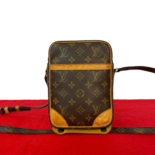LOUIS VUITTON Shoulder Bag leather Brown Monogram Danube