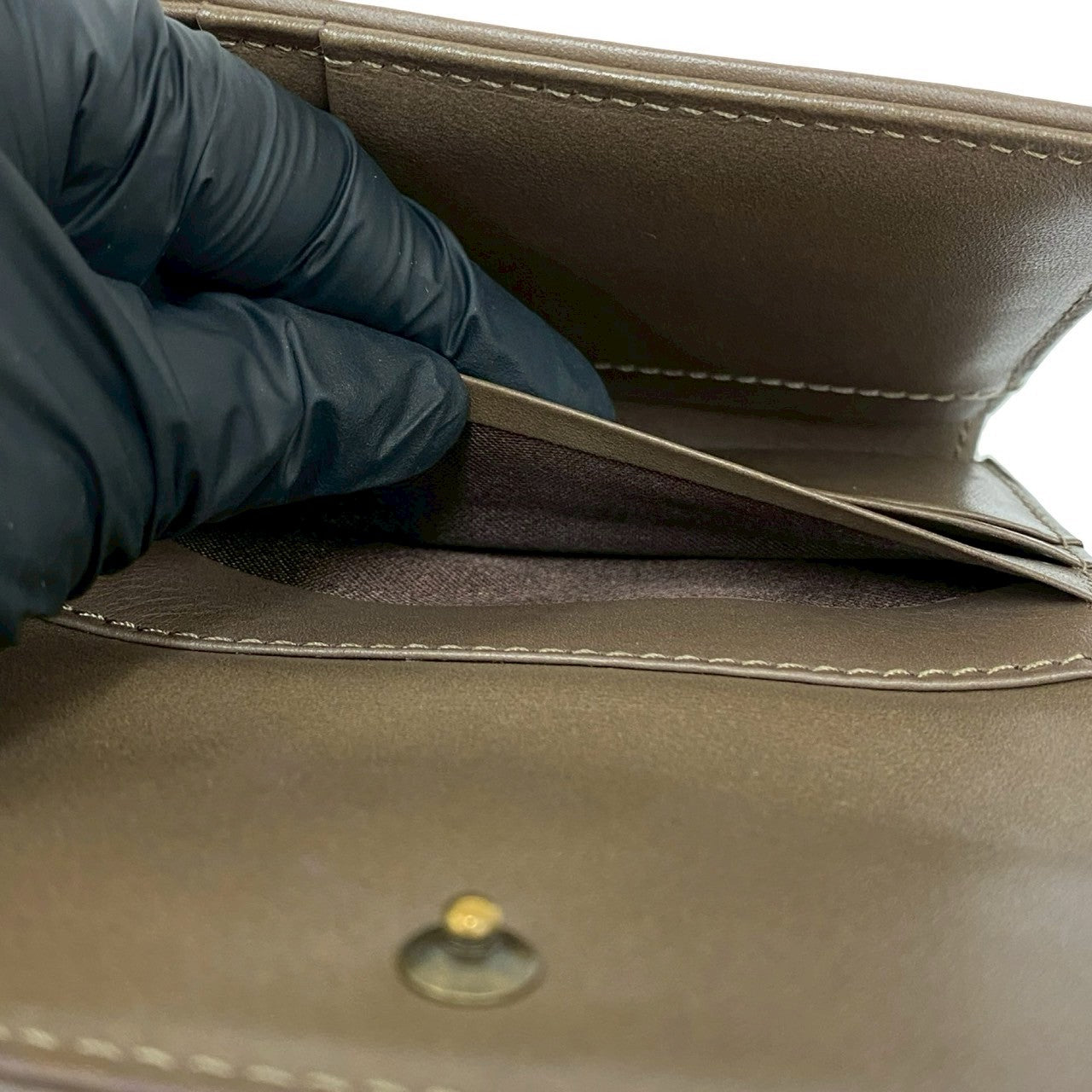 BURBERRY Tri-fold wallet canvas gray Blue label