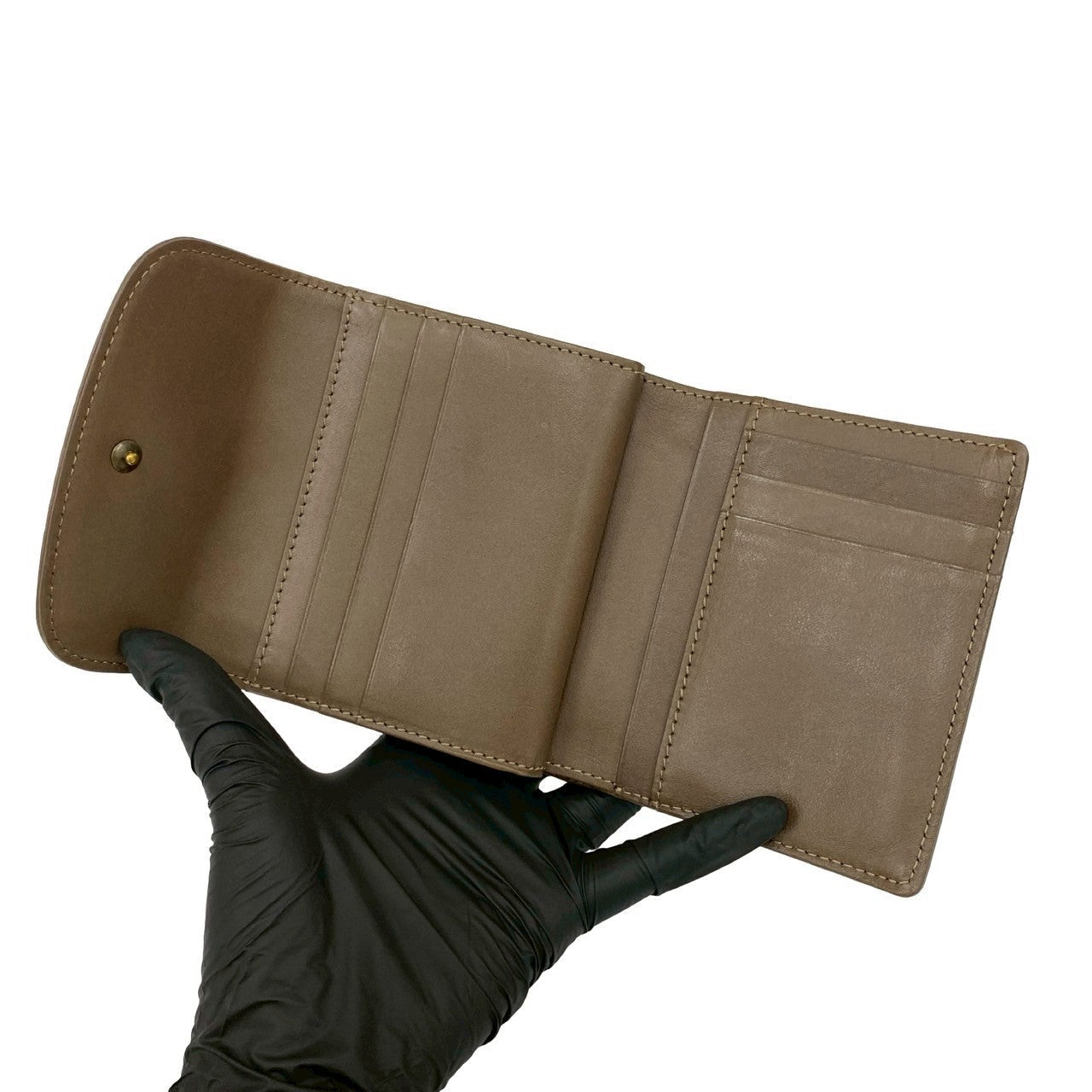 BURBERRY Tri-fold wallet canvas gray Blue label