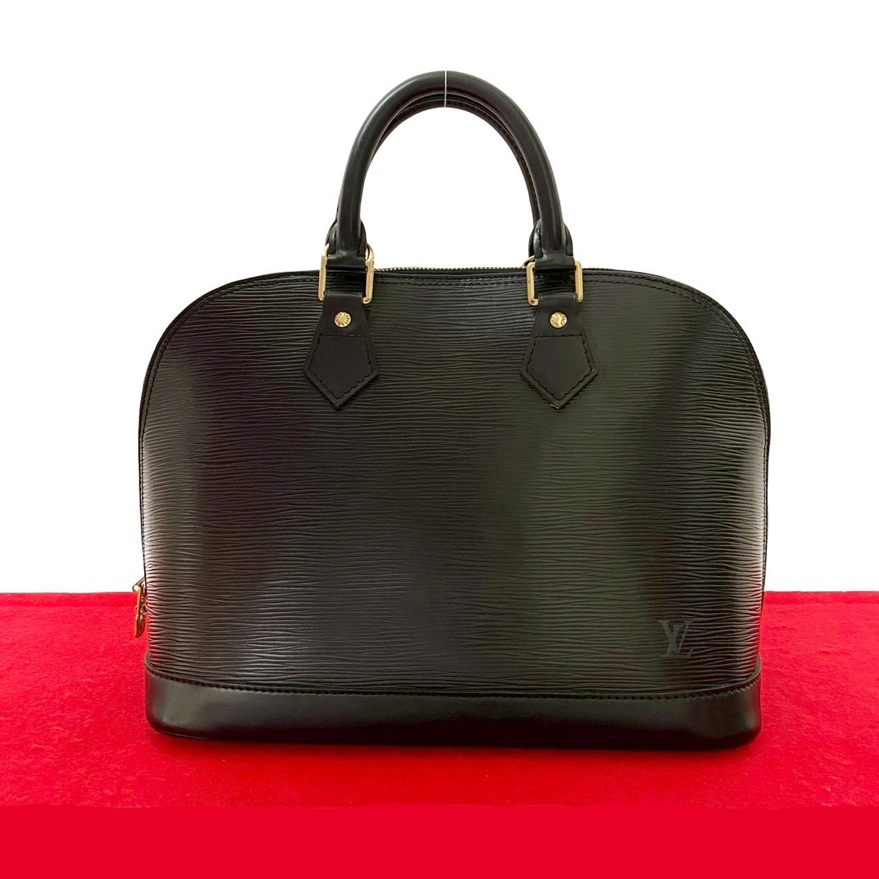 LOUIS VUITTON Handbag Epi Leather black Epi Alma