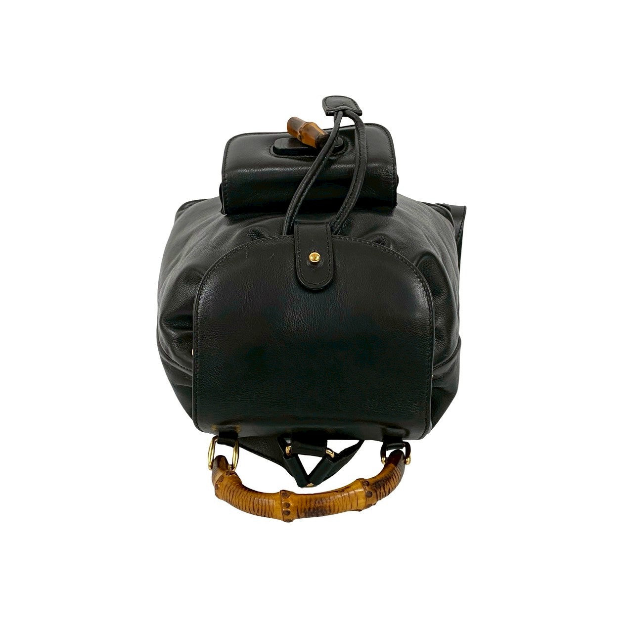 GUCCI Backpack leather black Bamboo