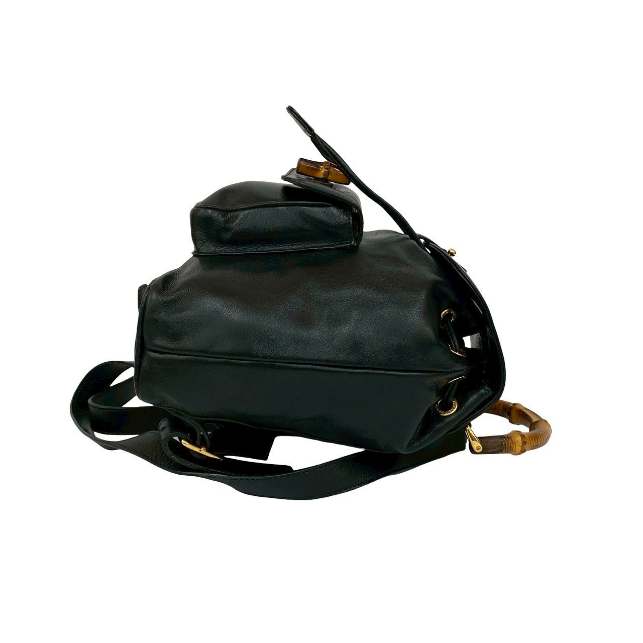 GUCCI Backpack leather black Bamboo