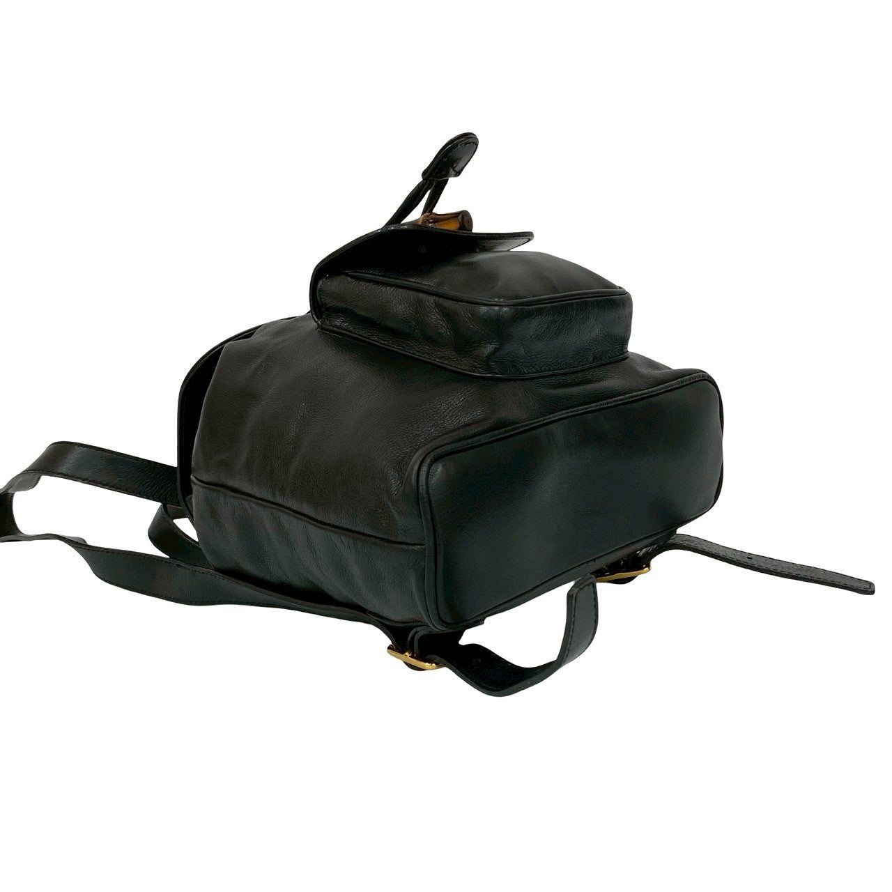 GUCCI Backpack leather black Bamboo