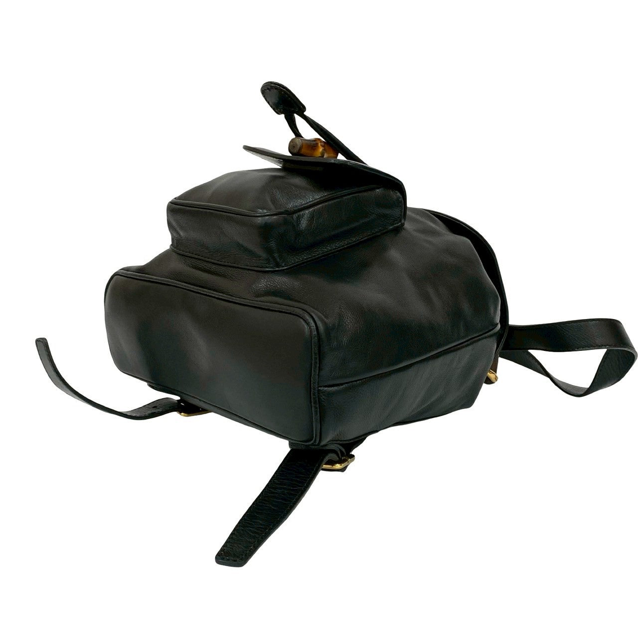 GUCCI Backpack leather black Bamboo