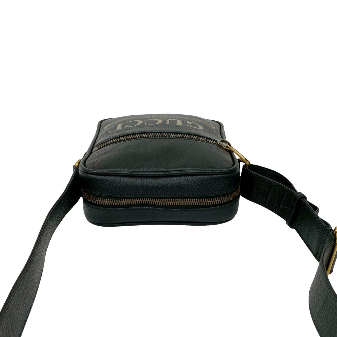 GUCCI Shoulder Bag leather black Sherry line